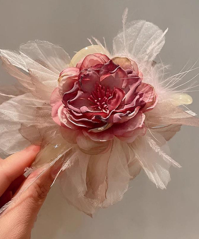 Style Pink Acrylic Fabric Hairpin