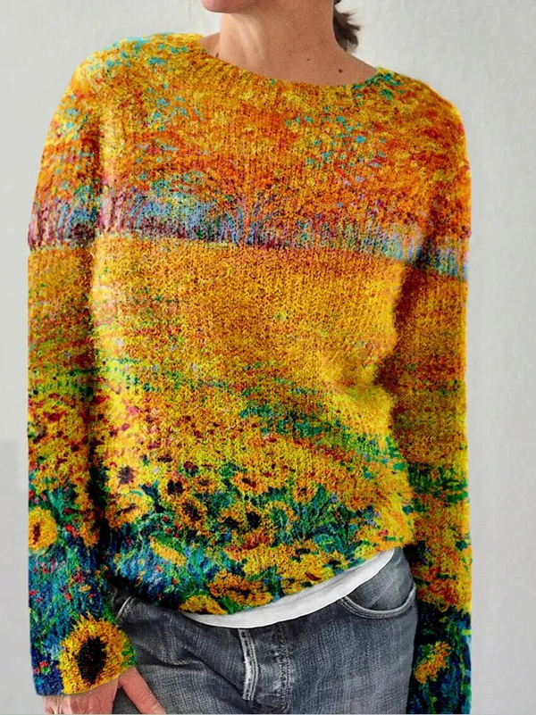 Sonnenblumen Van Gogh Strickpullover