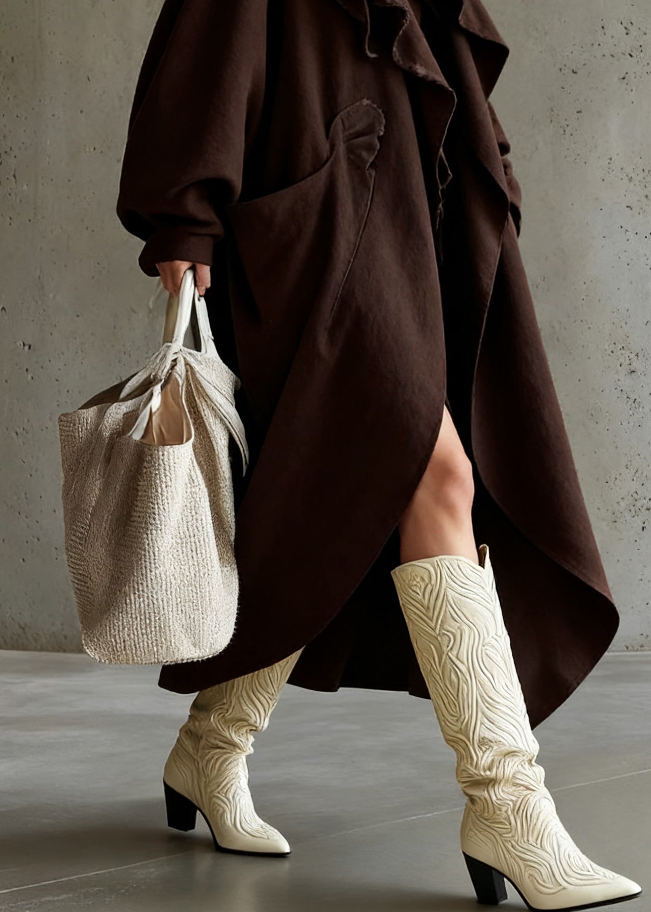 Button Pockets Cotton Long Coats Spring
