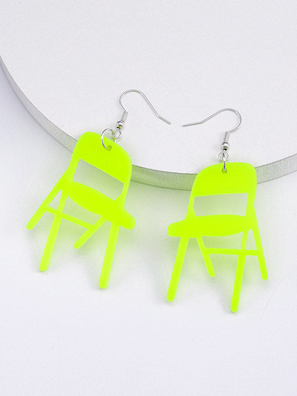 Geometric Color Drop Earrings