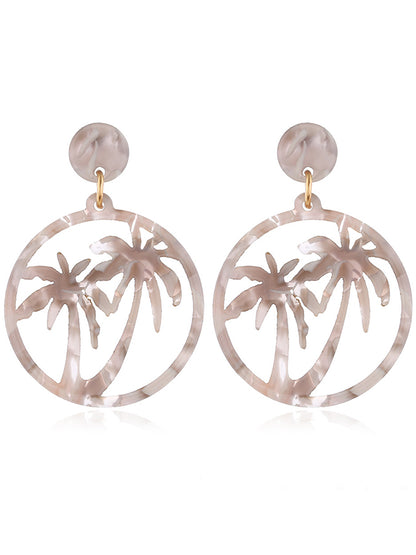 Coconut Tree Leopard Print Beach Earrings