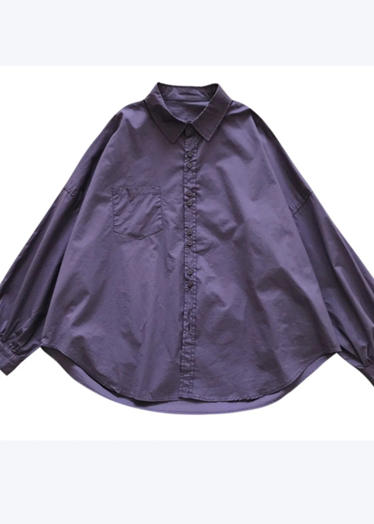 Boutique Purple Oversized Cotton Shirt Top Fall