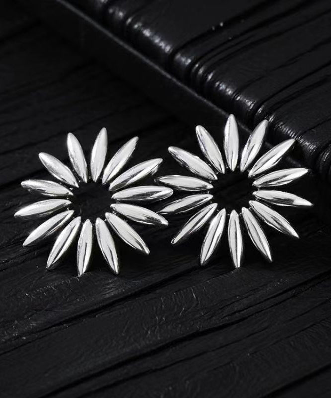 Regular White Sterling Silver Stud Earrings