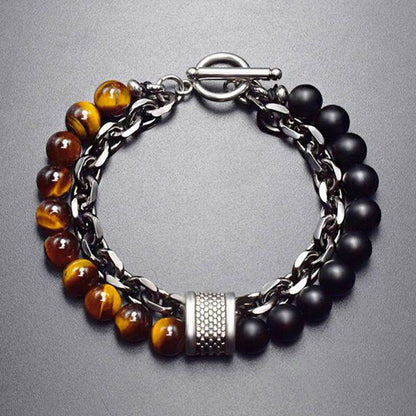 Buddha Stones Natural Tiger Eye Lazurite Lapis Lazuli Protection Bracelet