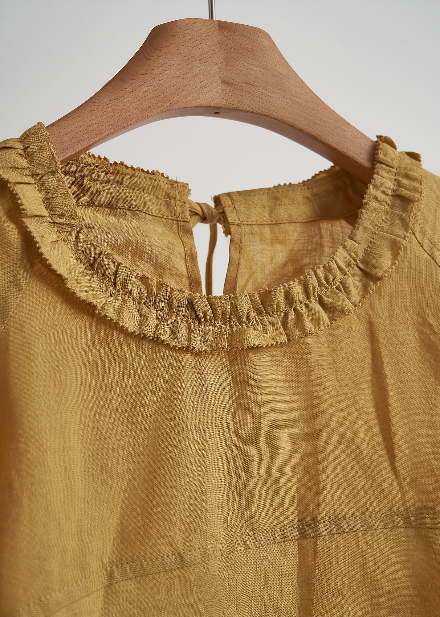 Yellow Ruffled Print Chiffoncotton Two Pieces Set Summer