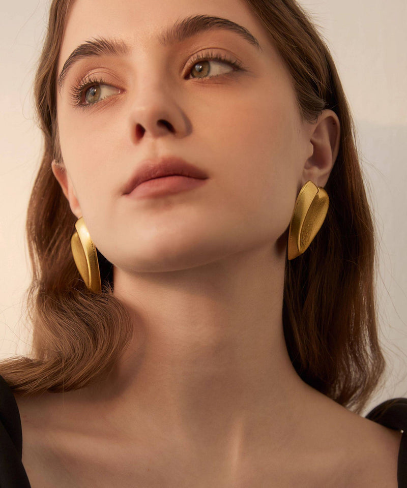 Gold Love Oversize Alloy Stud Earrings