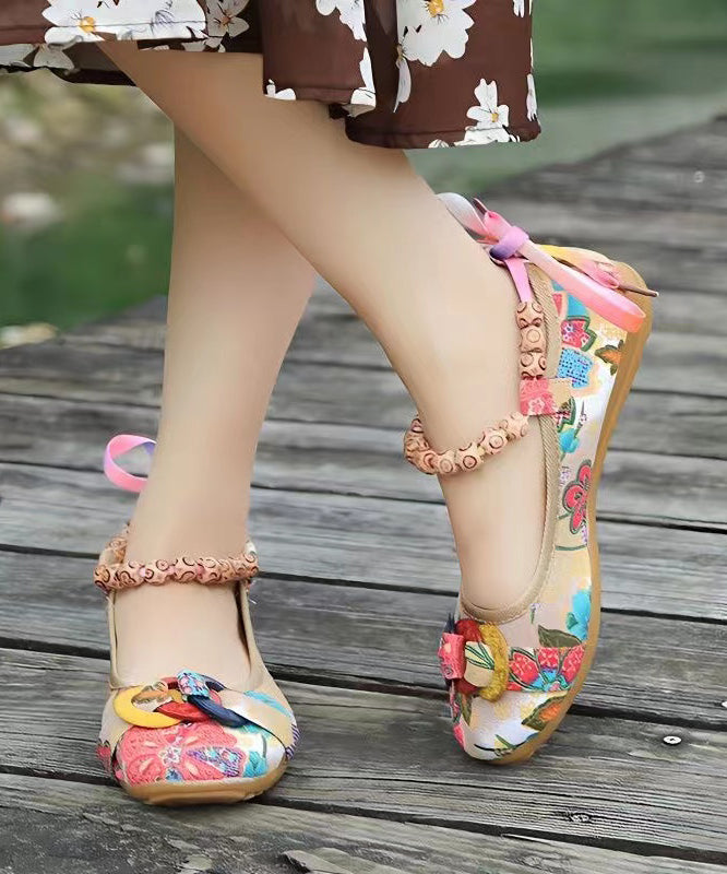 Black Cotton Fabric Splicing Flat Shoes for Soofairy Shoes-20251