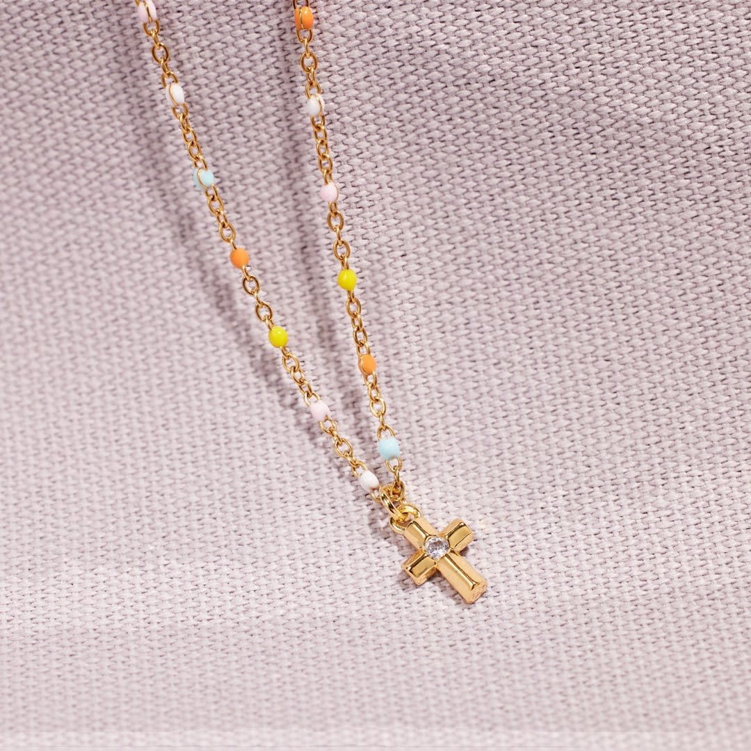 Warm Colors Cross Necklace