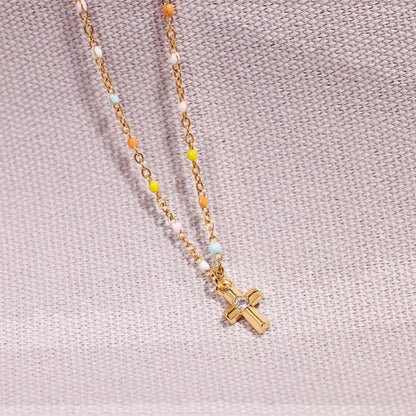 Warm Colors Cross Necklace