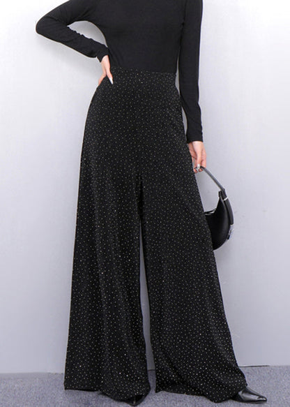 Fall Brown Elegance Metallic Wide-leg Trousers