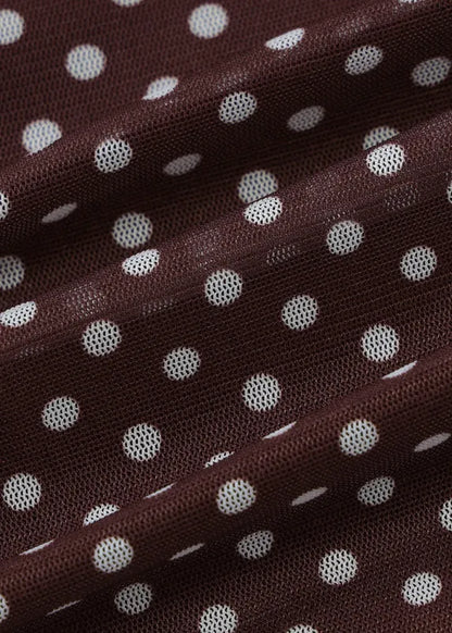 Coffee Dot Cotton Sleeveless Tank Strapless