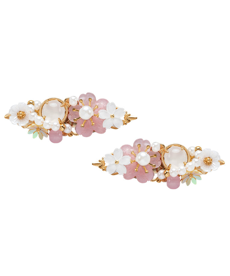 Multicolor Alloy Pearl Resin Colored Glaze Hairpin