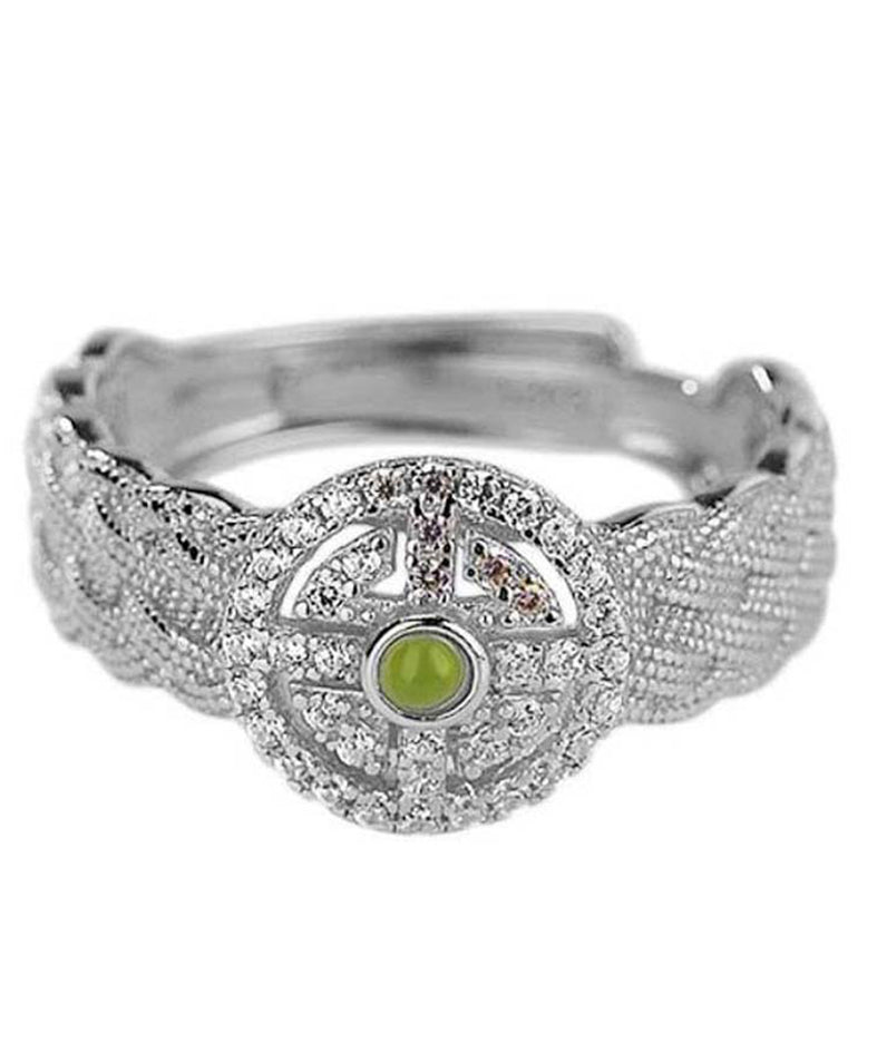 Silk Sterling Silver Jade Hand Woven Lace Rings