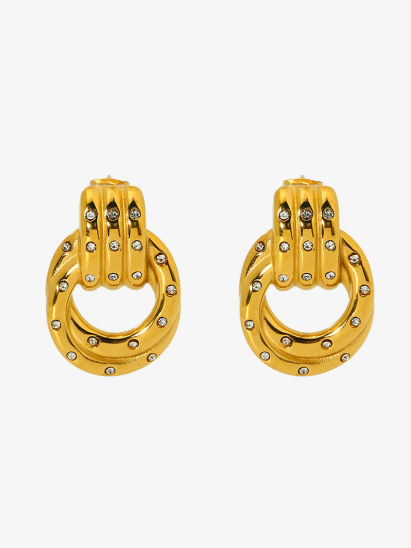 Adama Twisted Pavé Huggie Earrings