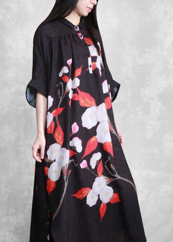Organic Black Oversize Summer Maxi Dresses