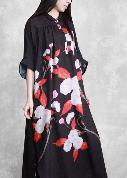 Organic Black Oversize Summer Maxi Dresses