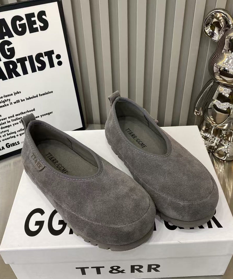 Comfortable Splicing Flat Shoes for Yellow Suede