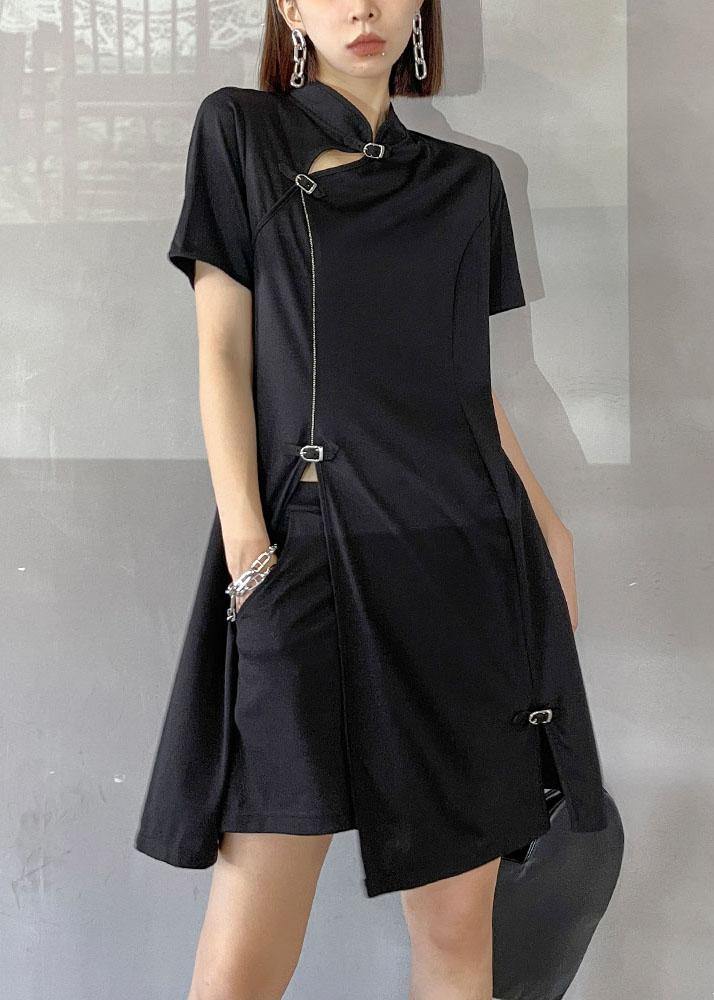 New Summer Black Dress + Hot Pants Two Piece Set