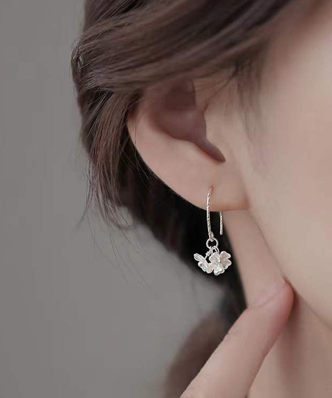 Stylish Silk Sterling Silver Acrylic Hoop Earrings