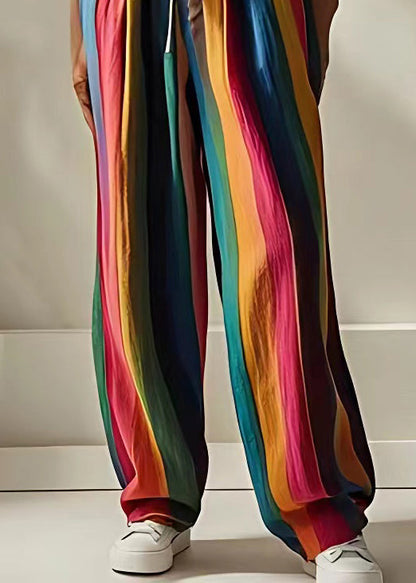 Lace Up Elastic Waist Linen Summer Pants
