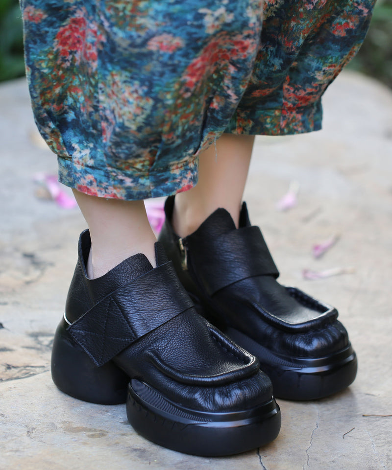 Handmade Brown Cowhide Leather Loafers for Splicing Loafers Boots