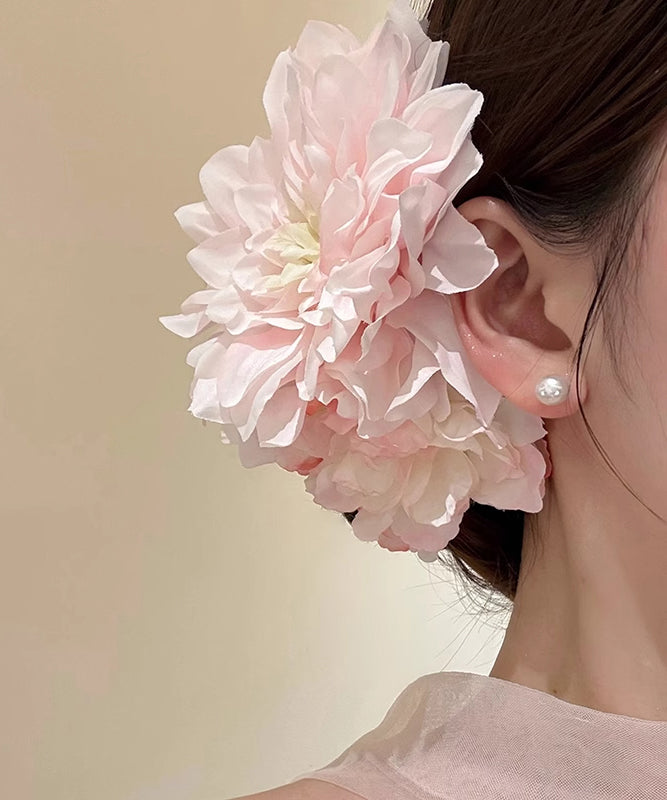 Pink Alloy Peony Holiday Hairpin