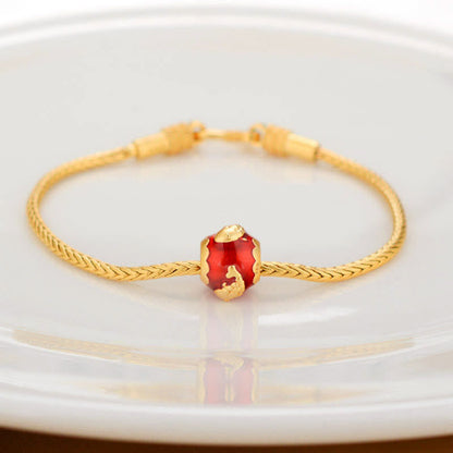 Buddha Stones Tibetan 18k Gold Om Mani Padme Hum Lucky Koi Fish Fu Character Ingot Copper Coin Peace Bracelet