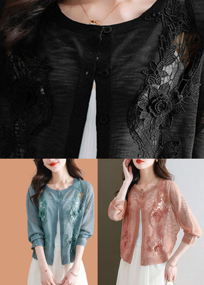 Black Ice Size Knit Cardigans Summer