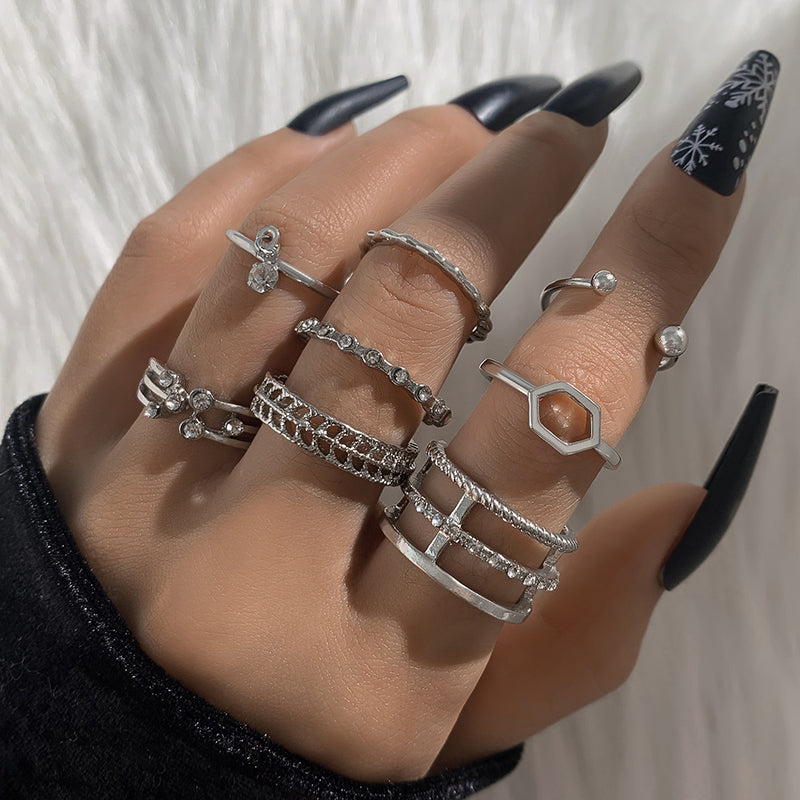 Adjustable Personality Ring With Irregular Geometric Opening