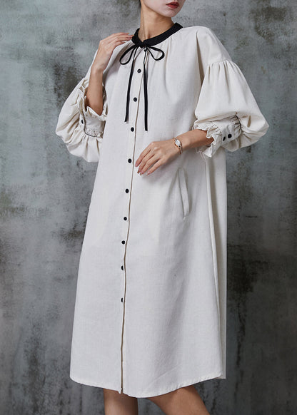 Apricot Silm Fit Cotton Shirt Dress Spring
