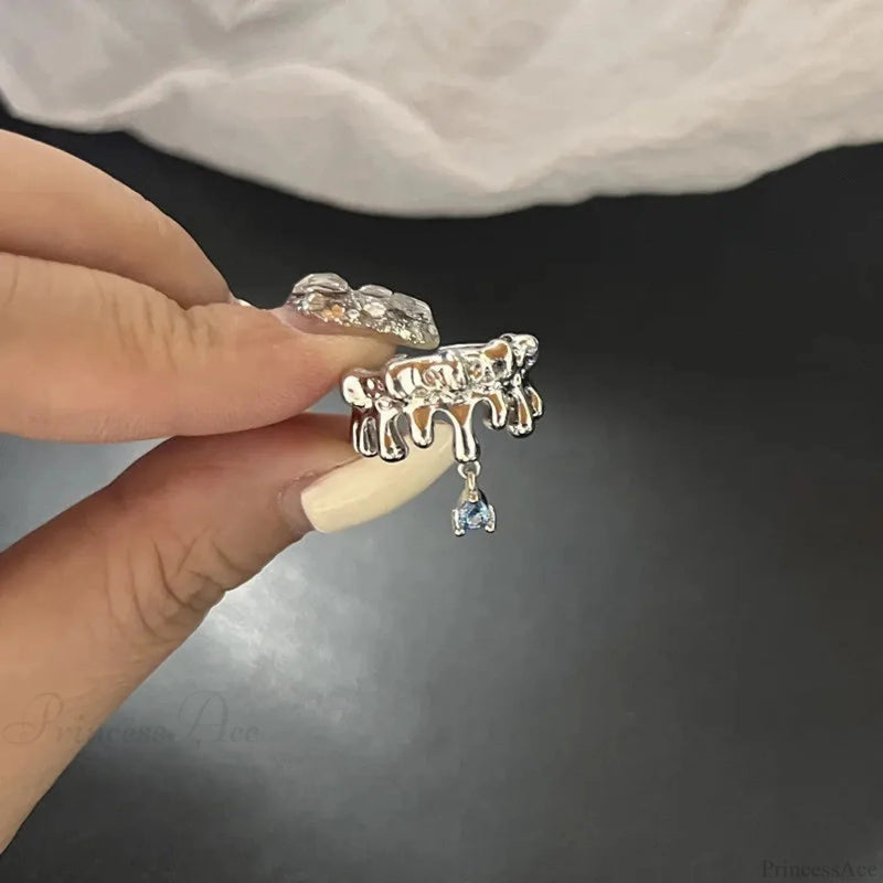 Vivid Stone Drip Rhinestone Gothic Ring