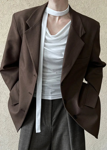 White Fitted Cotton T Shirts Top Wrinkled Long Sleeve