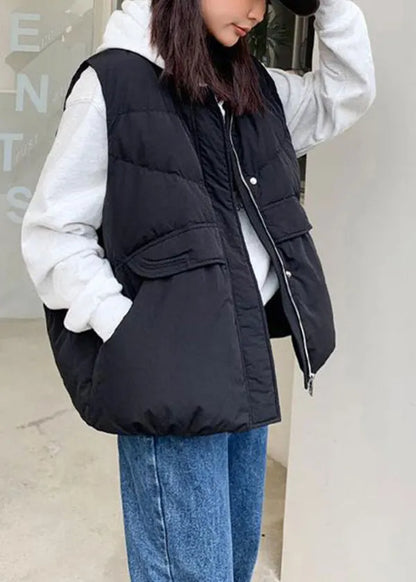 Stylish Beige Oversized Warm Duck Down Down Vests Winter