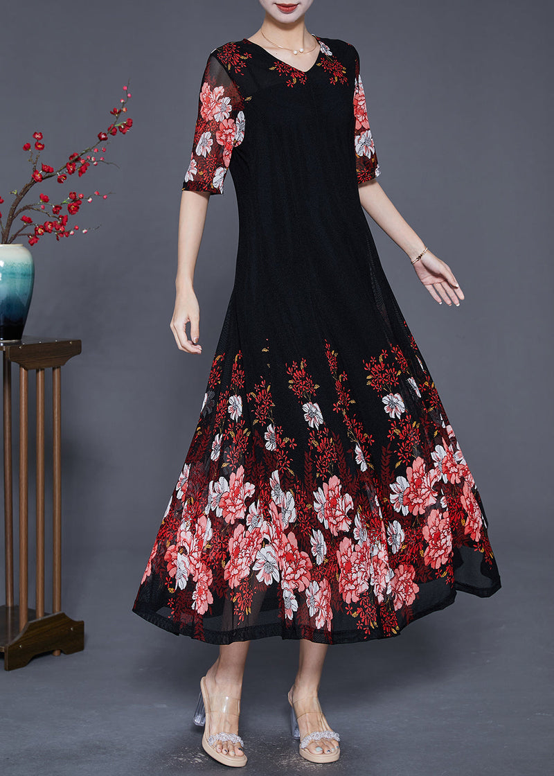 Red Tulle a Line Dress Slim Fit Exra Large Hem Summer