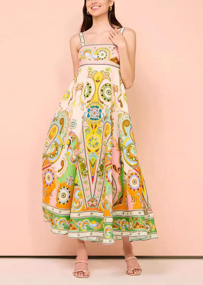Print Long Spaghetti Strap Sundress Summer