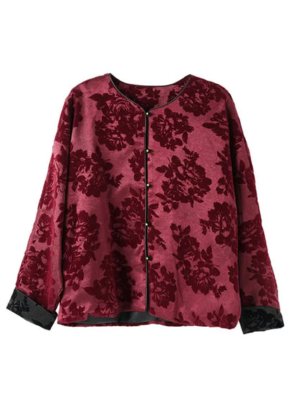 Purple O-neck Patchwork Coats Spring