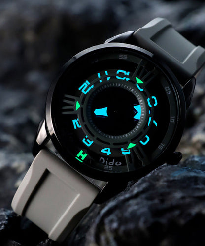 Blue Silicone Rubber Waterproof Hollow Out Watches