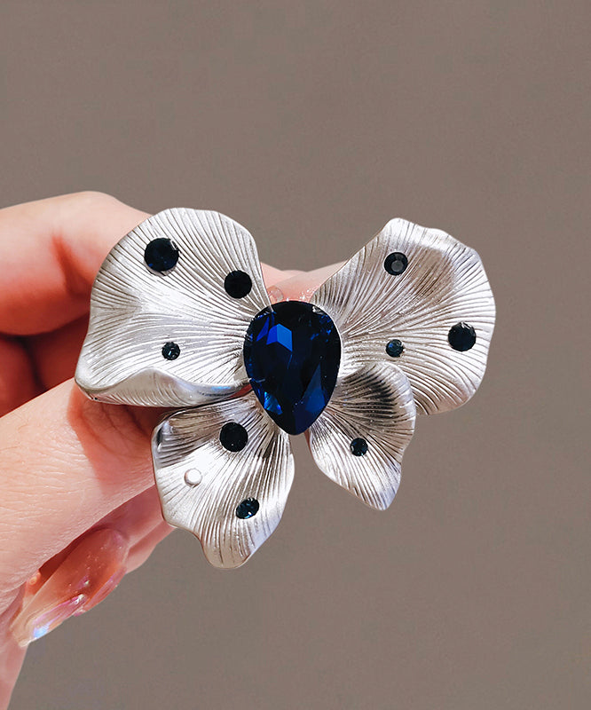 Blue Alloy Crystal Butterfly Hairpin