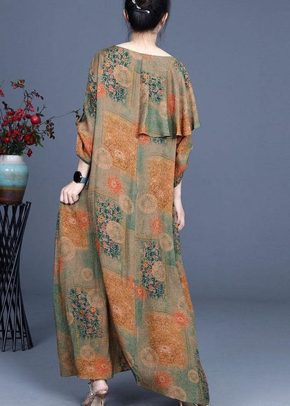 Yellow Ruffles Patchwork Summer Chiffon Dresses Half Sleeve