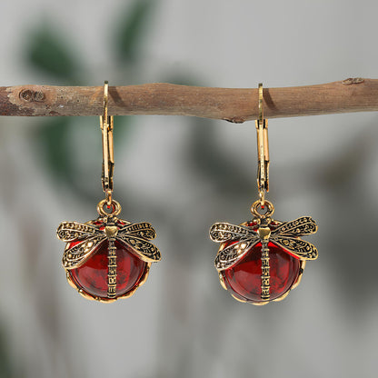 Enchanted Dragonfly Crystal Drop Earrings