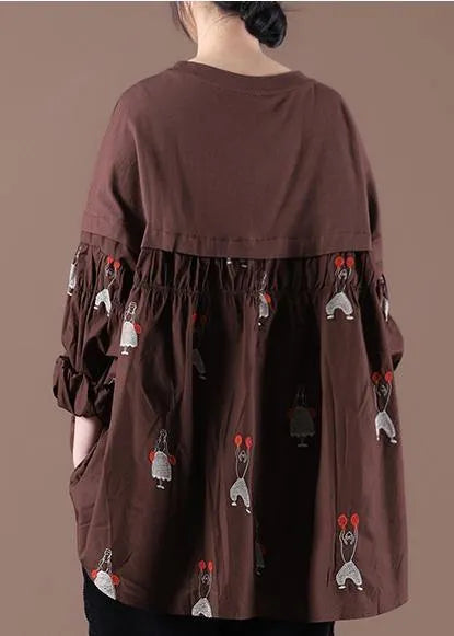 Button Autumn Style Tunics for Chocolate Tops