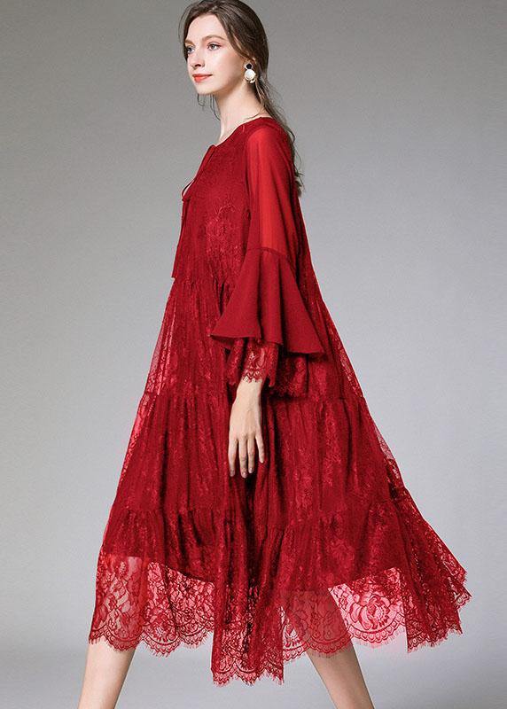 Mulberry Flare Sleeve Fall Lace Sundress