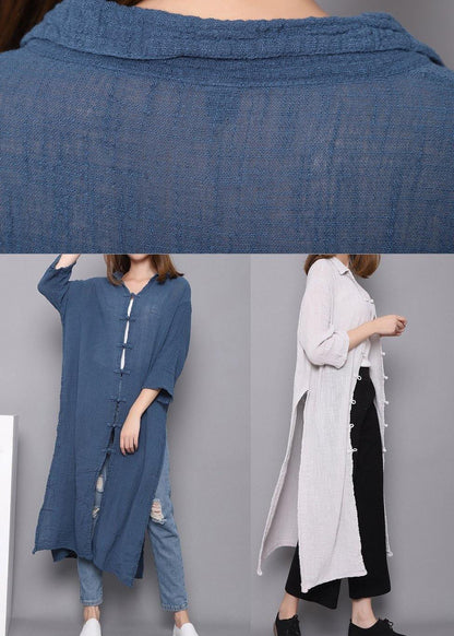 White Peter Pan Collar Dress Chinese Button Spring Maxi Dress