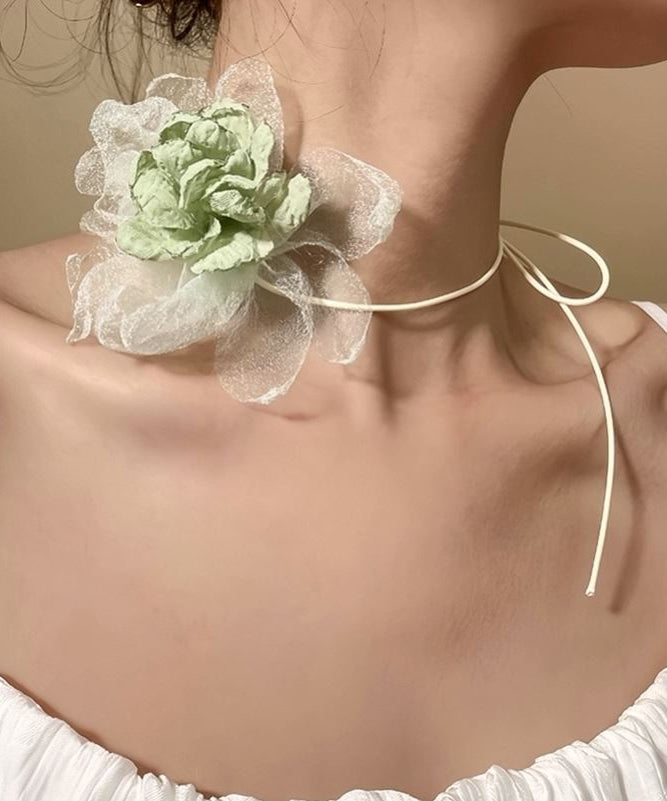 Fine Green Cloth Tulle Choker
