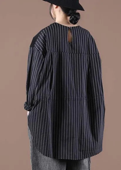 Black Classy Letter Autumn Sewing Tops