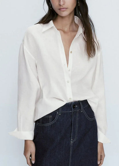 Brief Baby Blue Peter Pan Collar Button Shirt Fall