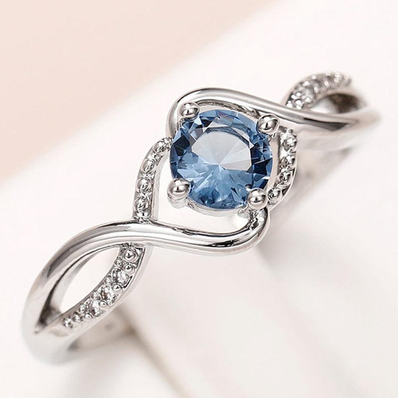 Infinity Blue Diamond Zircon Ring