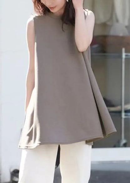 Coffee Cotton T Shirt Sleeveless