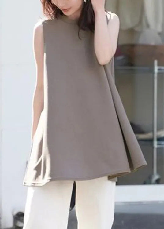 Coffee Cotton T Shirt Sleeveless