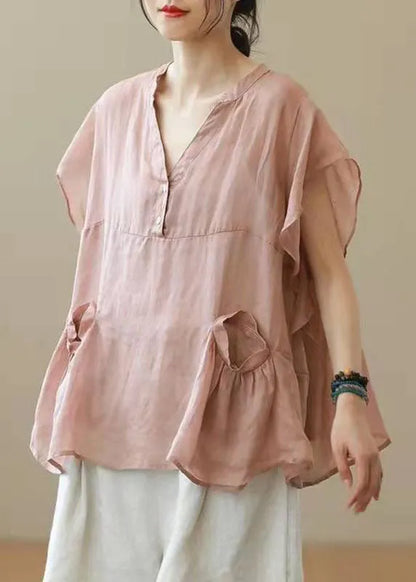 Black V Neck Patchwork Fall Shirt Top Short Sleeve